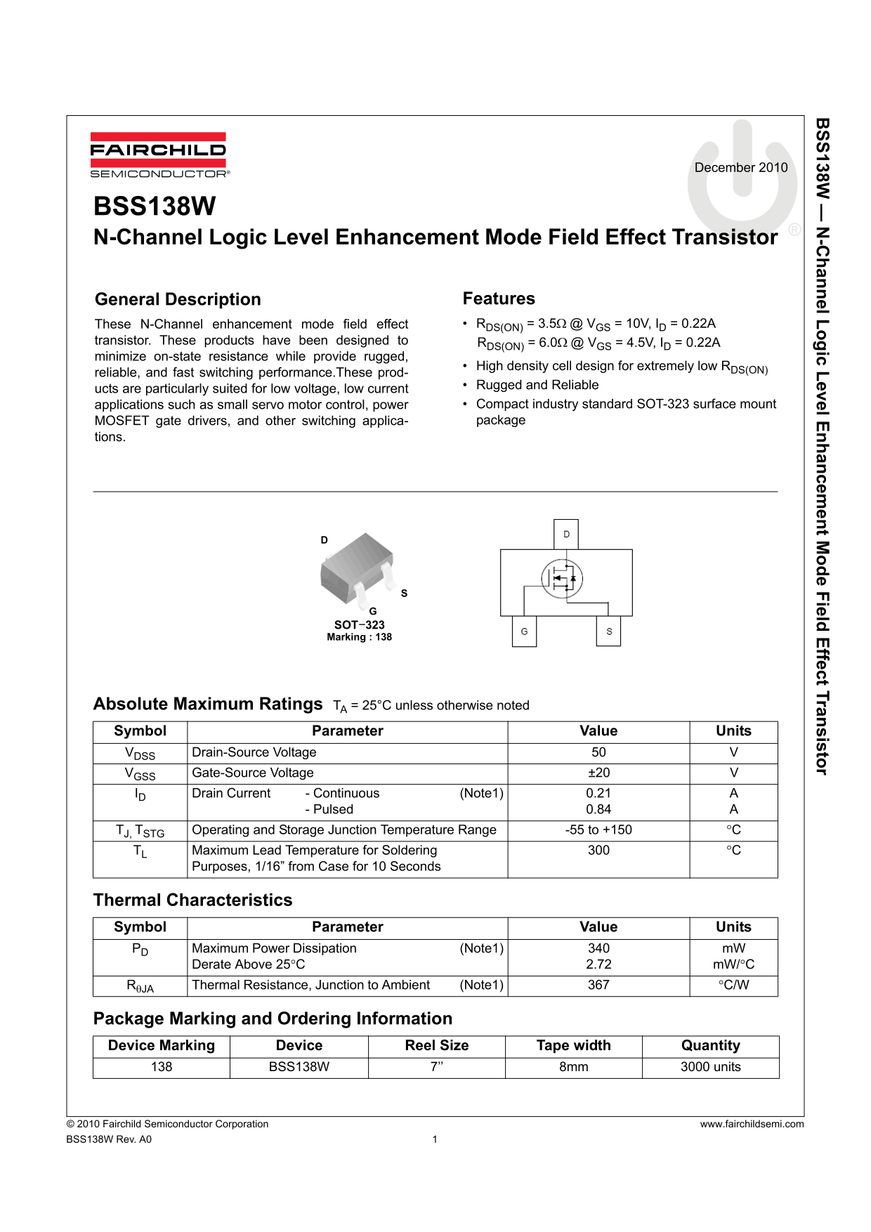 Fairchild BSS138W User Guide - Page 1