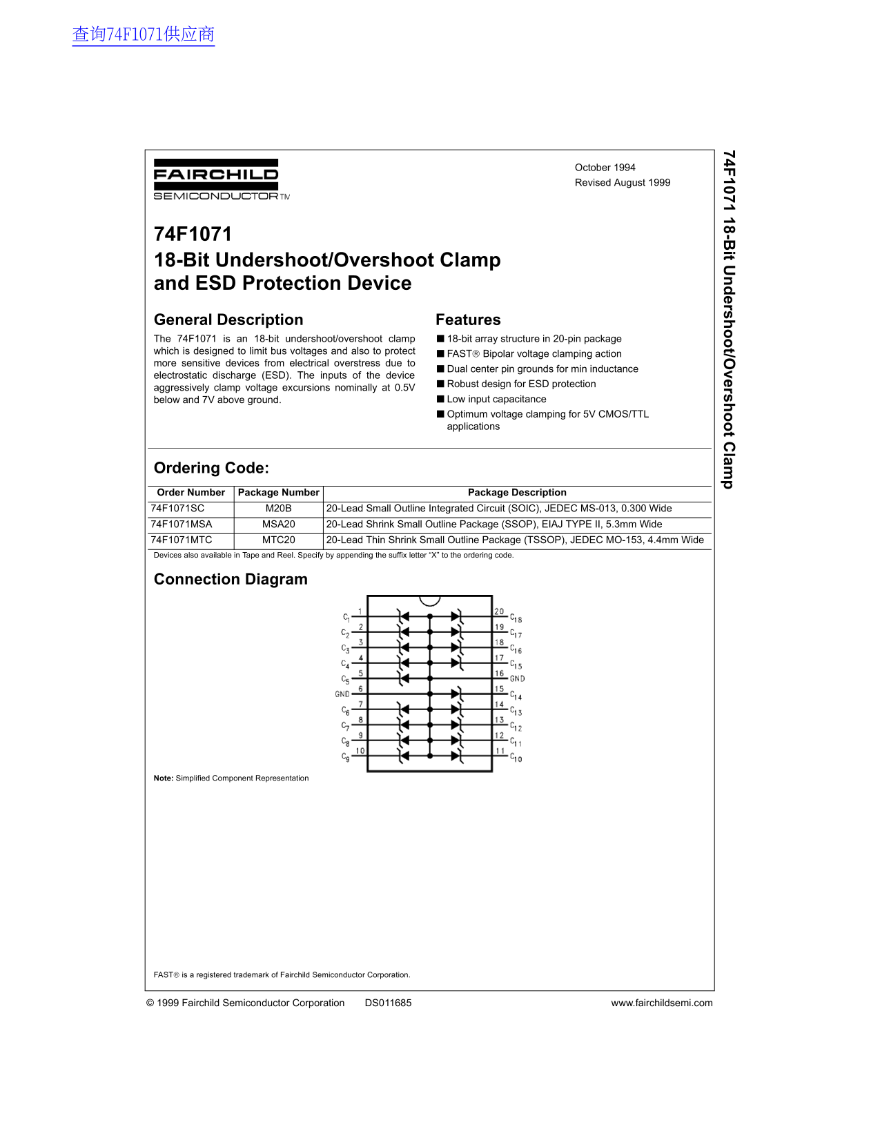 Fairchild 74F1071 Data Handbook - Page 1