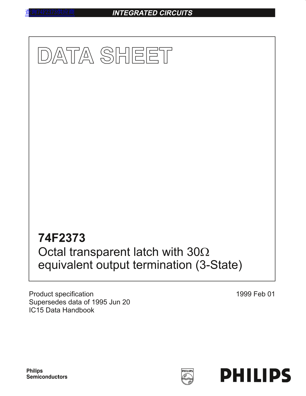 PHILIPS 74F2373 Data Sheet - Page 1