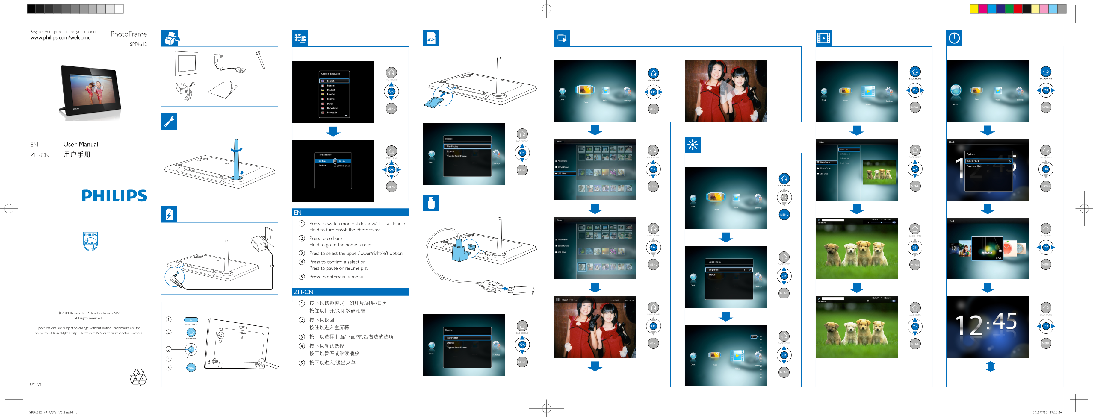 PHILIPS PhotoFrame SPF4612 Quick User Guide - Page 1