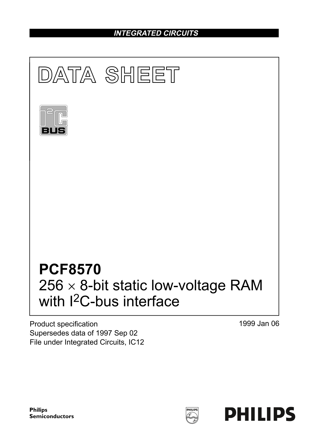 Philips PCF8570 Data Sheet - Page 1