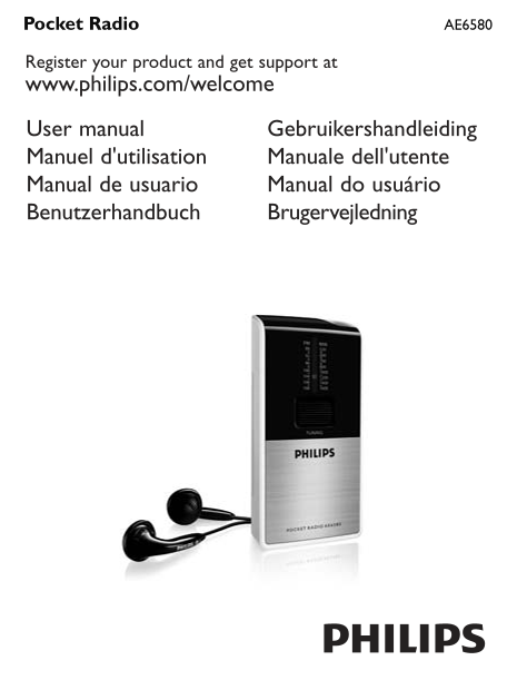 PHILIPS Pocket Radio AE6580 User manual - Page 1
