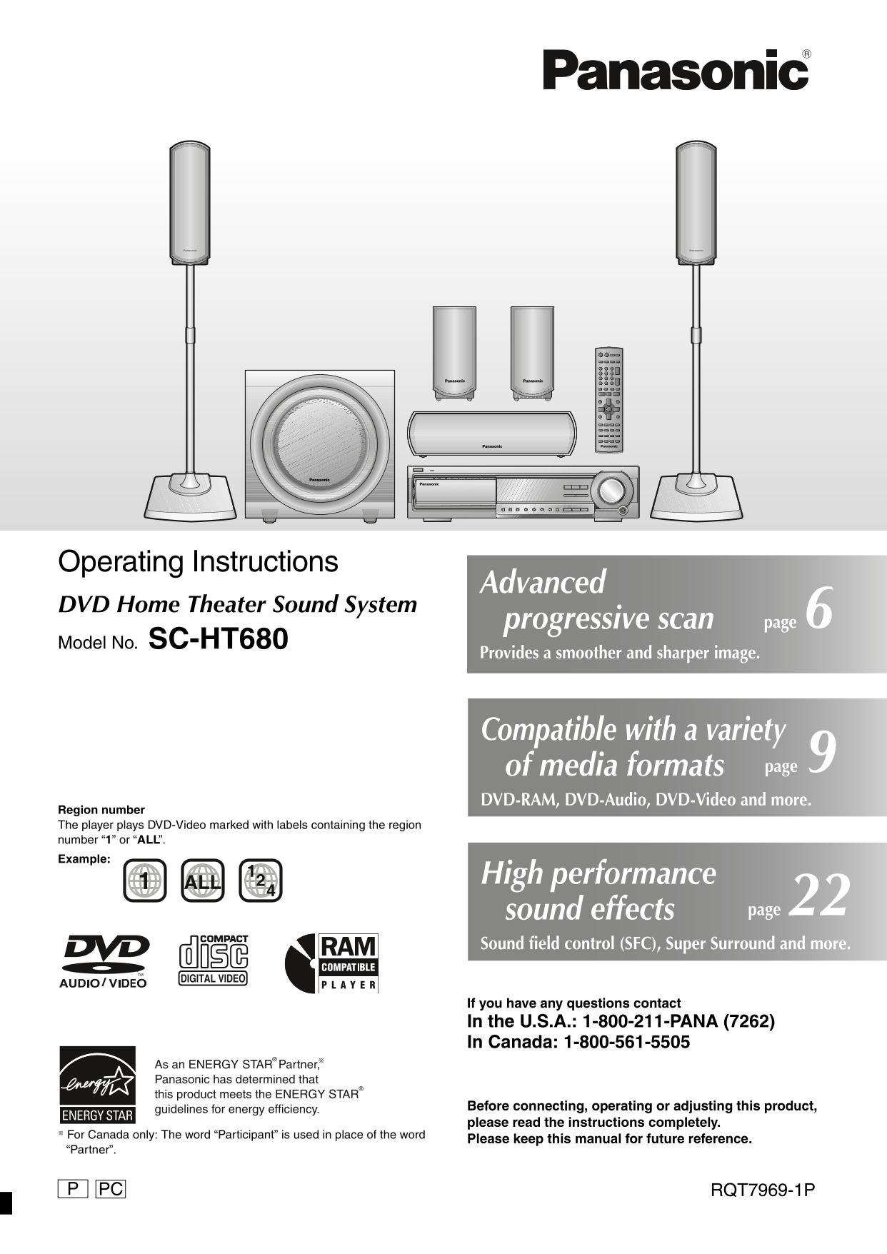 Panasonic SA-HT680 User's Guide - Page 1