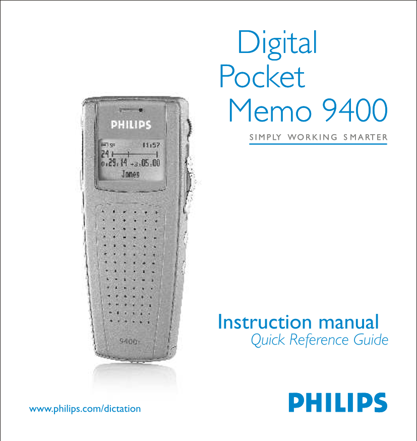 PHILIPS Digital Pocket Memo LFH 9400 Instruction manual - Page 1