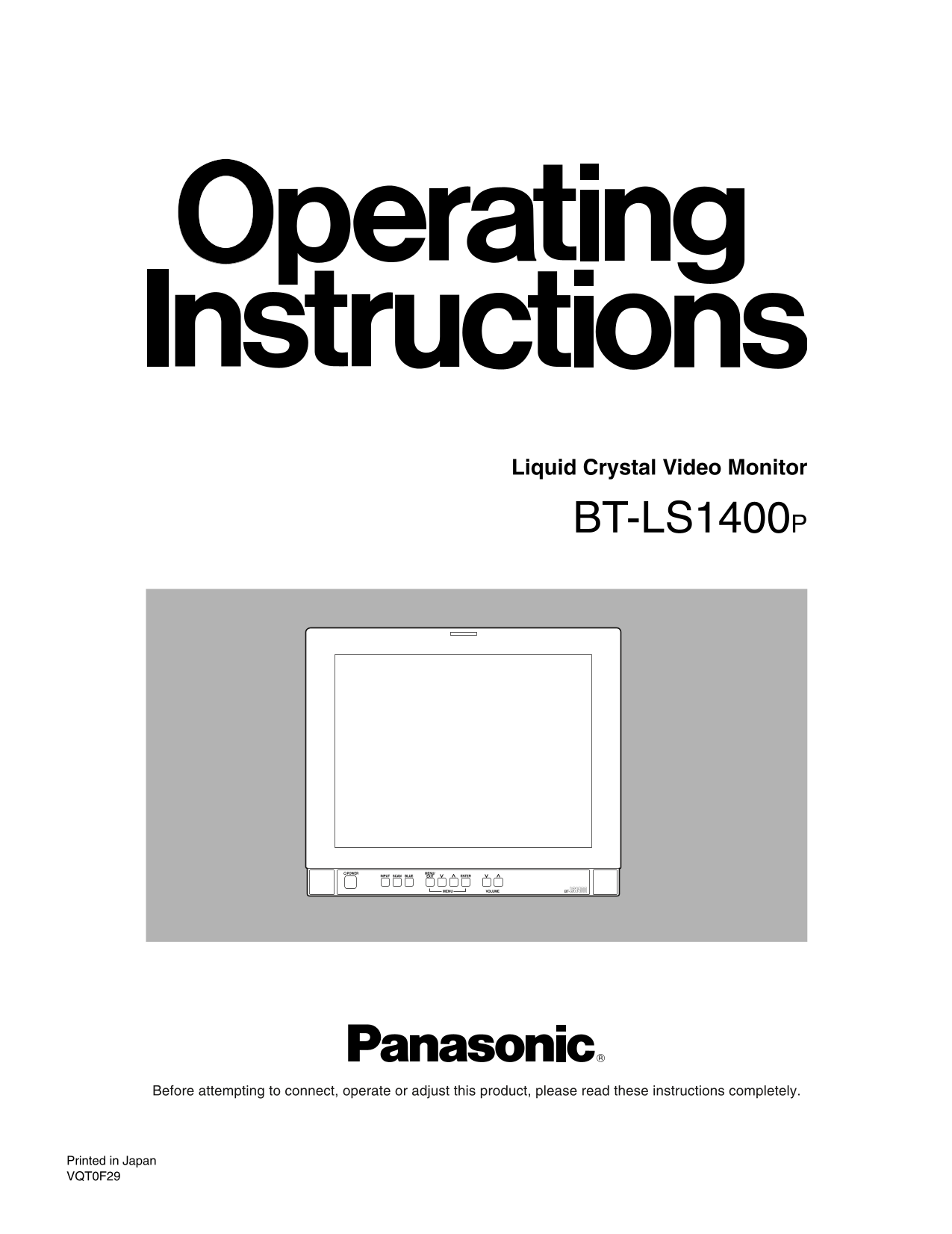 Panasonic BT-LS1400 User Guide - Page 1