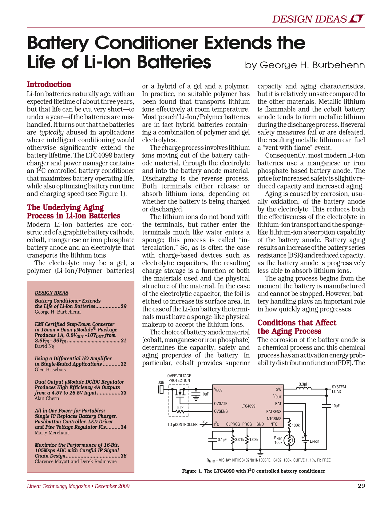 LINEAR LTC4099 User's Manual - Page 1