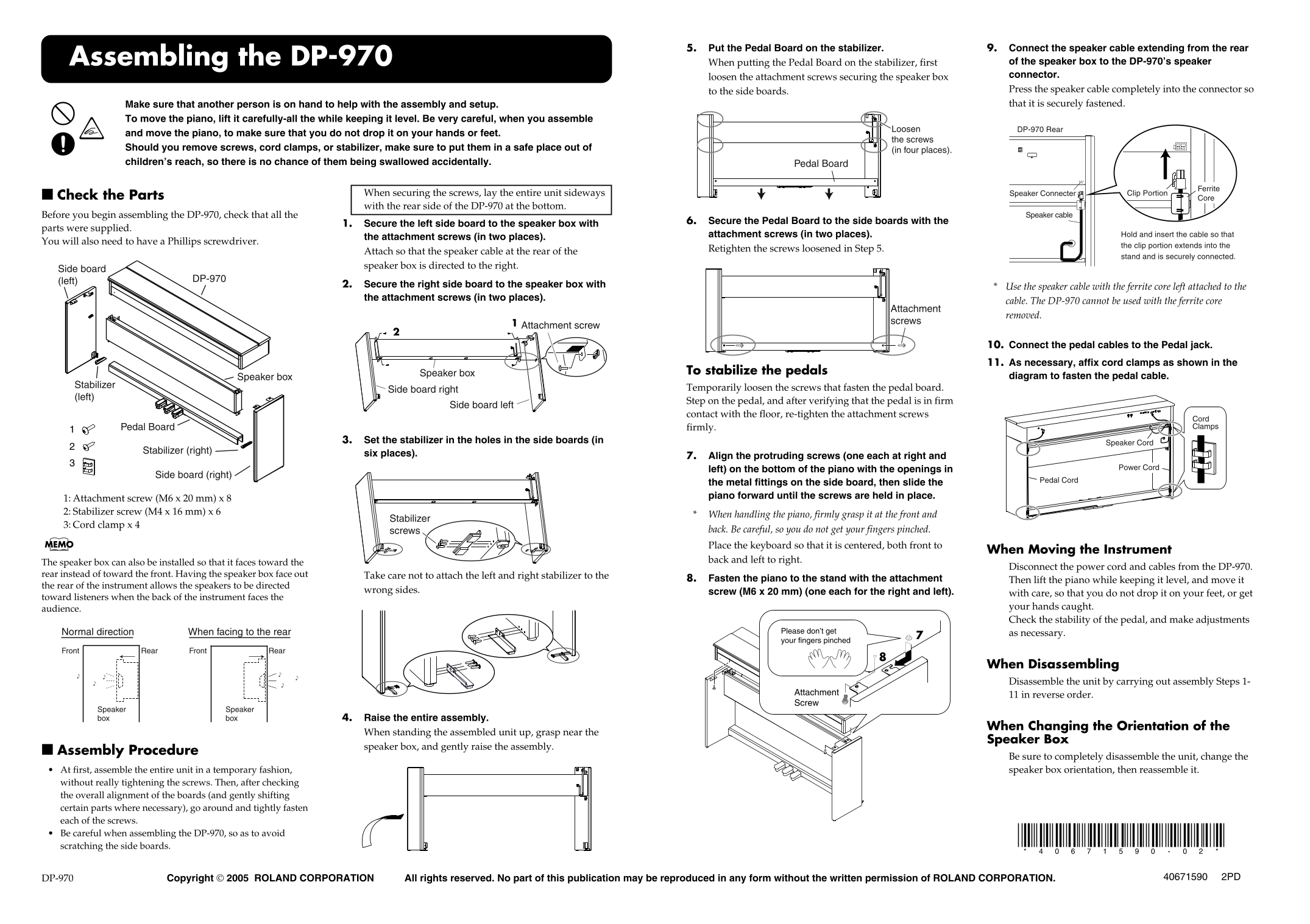 Roland DP-970 User Guide - Page 1