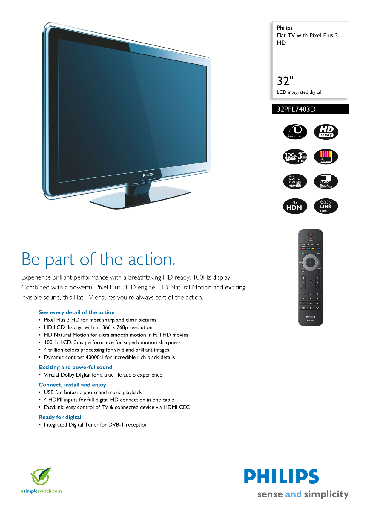 Philips 32PFL7403 User Guide - Page 1