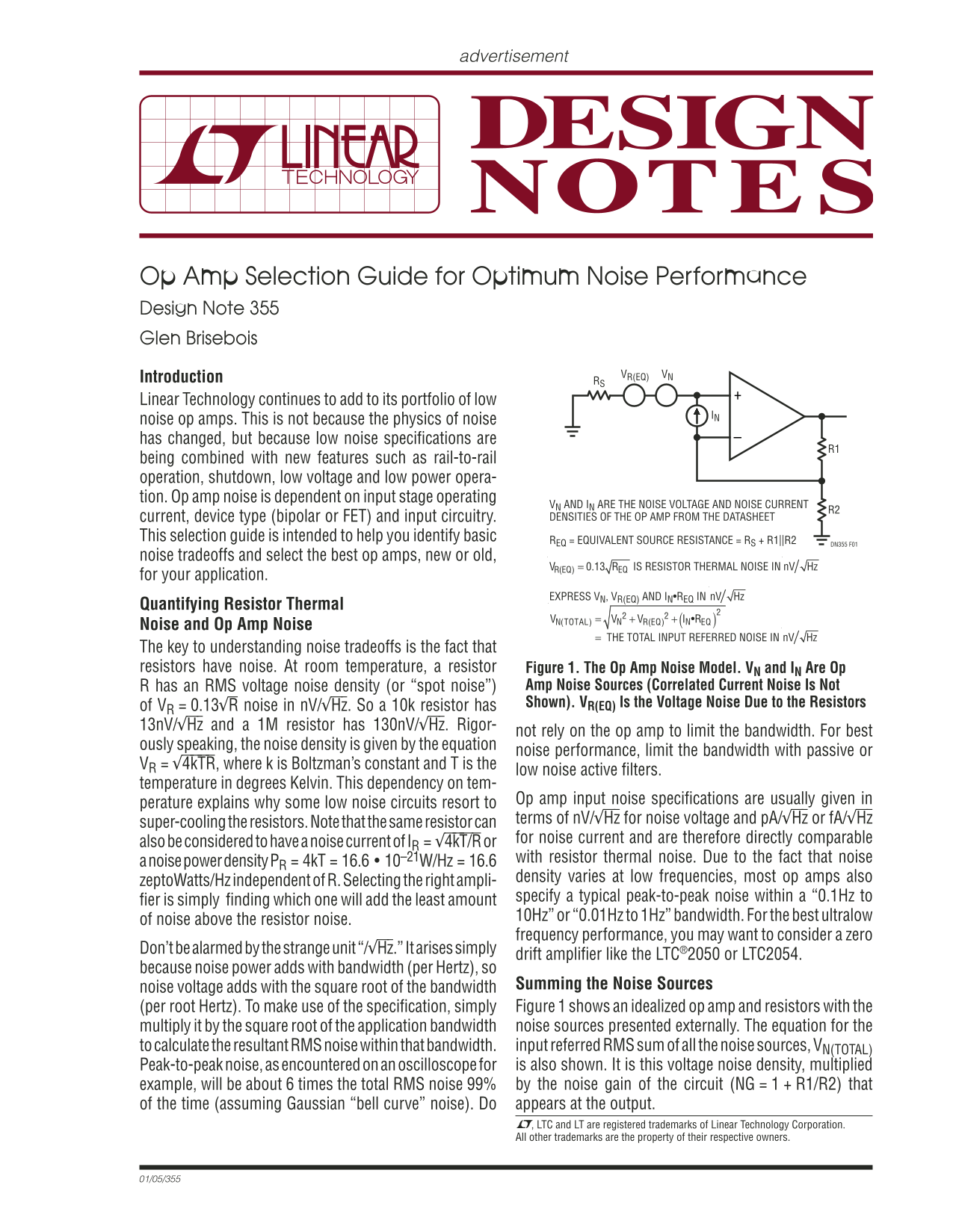 LINEAR DN355f Data Sheet/Manual - Page 1