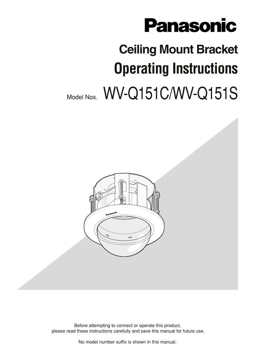 Panasonic WV-Q151S Ceiling Mount Bracket Operating Instructions - Page 1