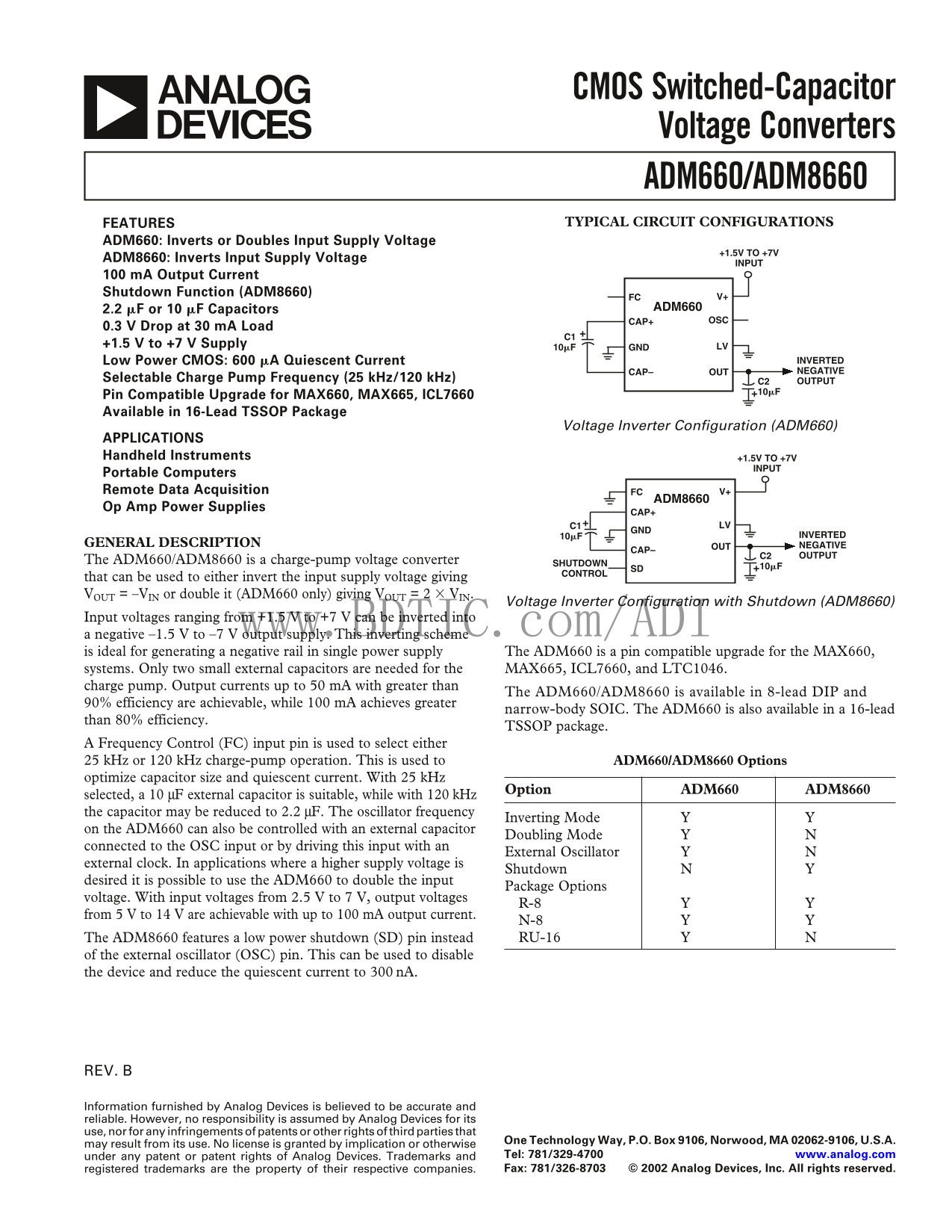 AD Analog Devices ADM8660 Data Sheet Manual - Page 1