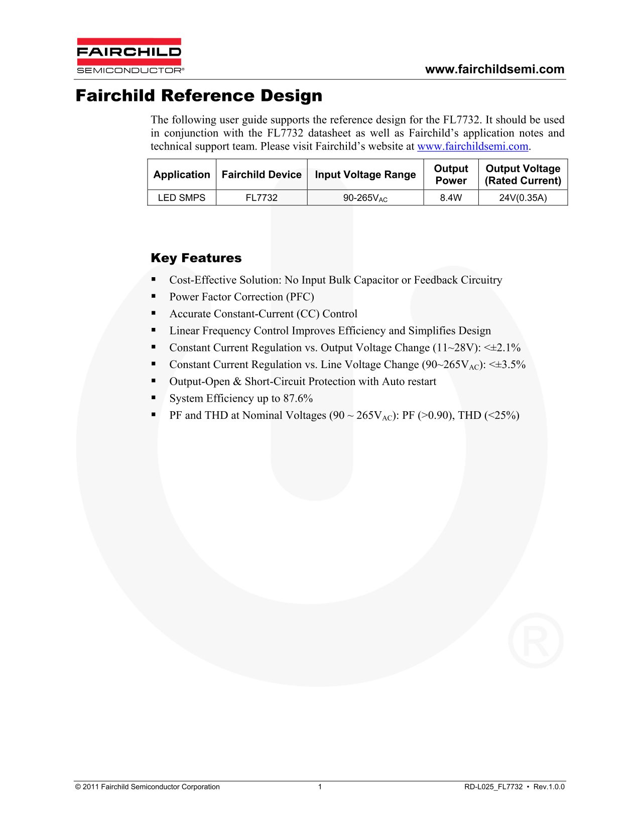 Fairchild RD-LL025 Data Handbook - Page 1