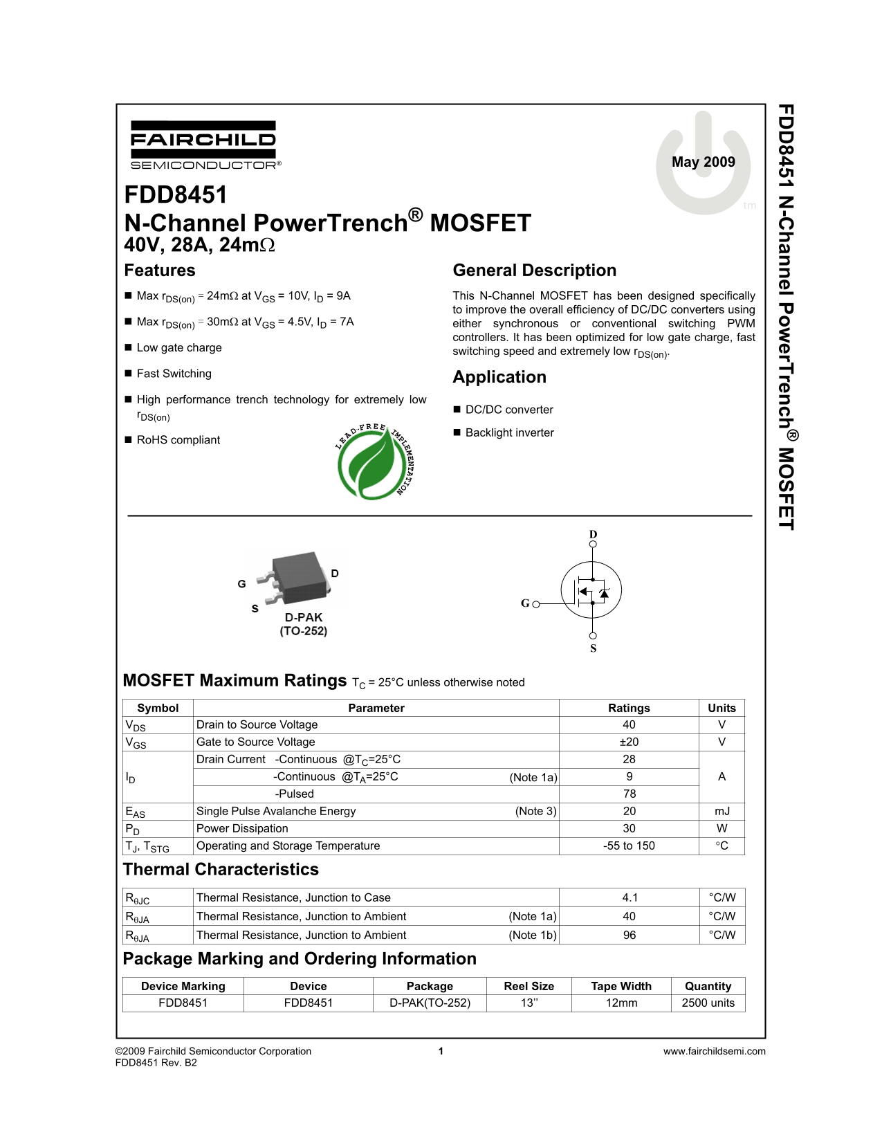 Fairchild FDD8451 User's Manual - Page 1