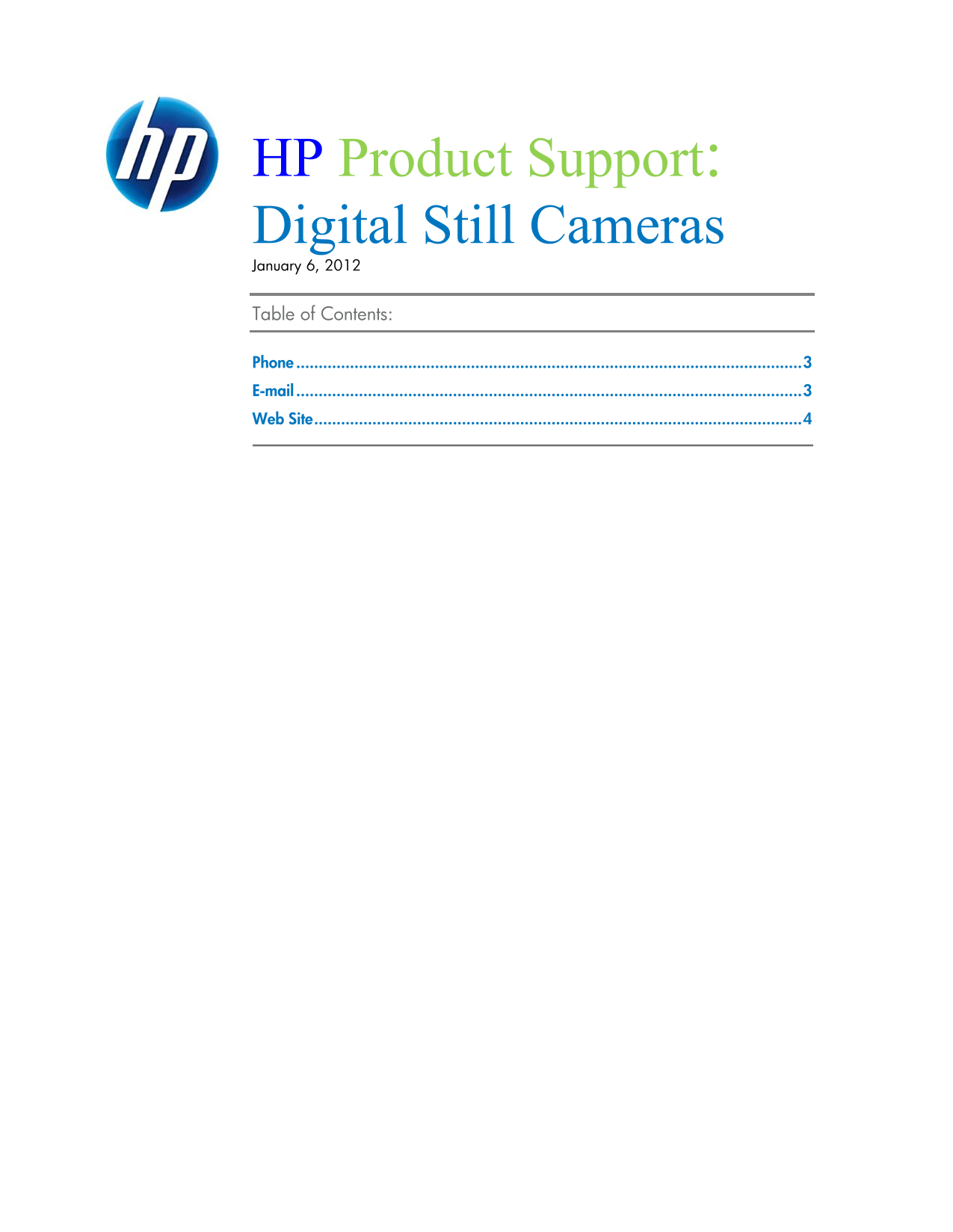 HP Product Support Digital Still Cameras USER'S MANUAL - Page 1
