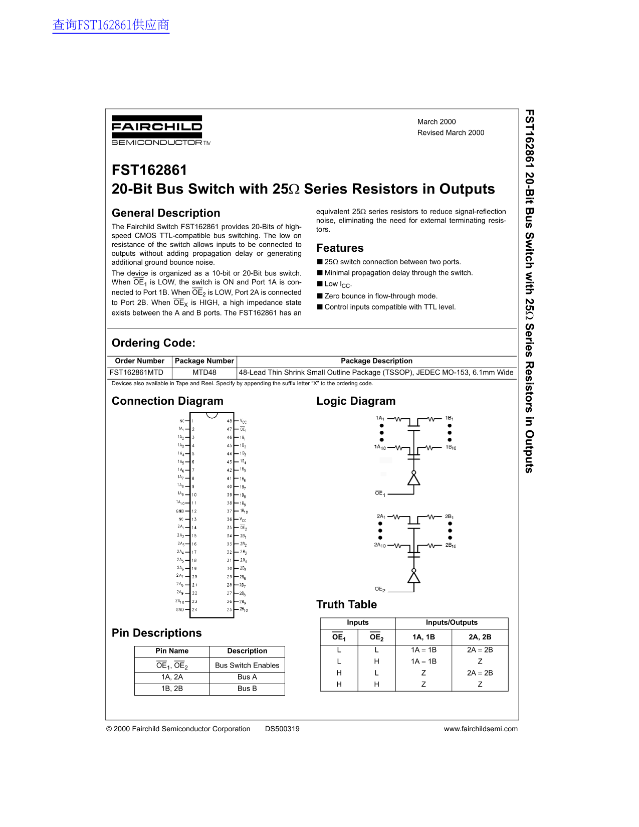 Fairchild FST162861 Data Handbook - Page 1