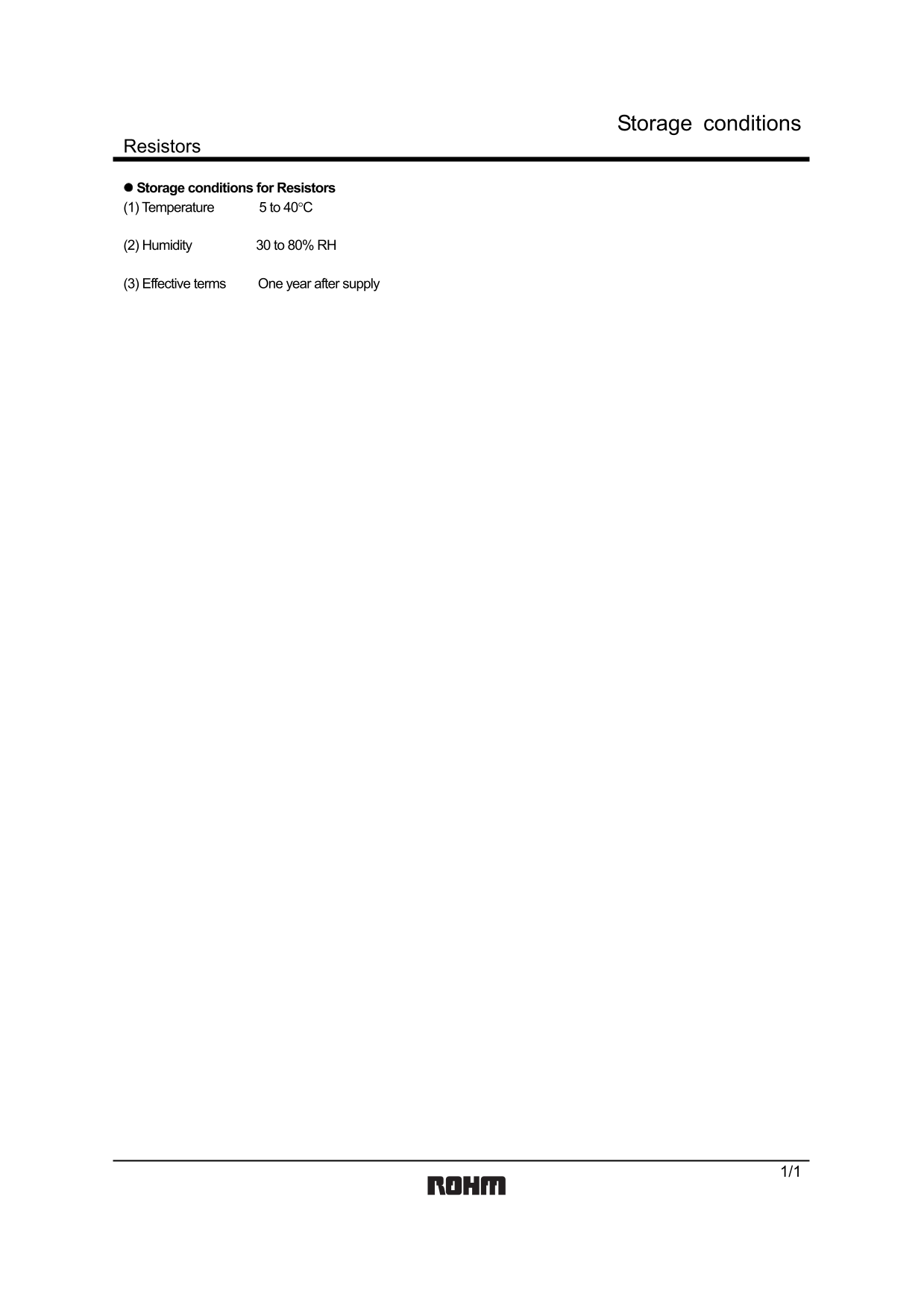 ROHM Storage conditions User Guide - Page 1