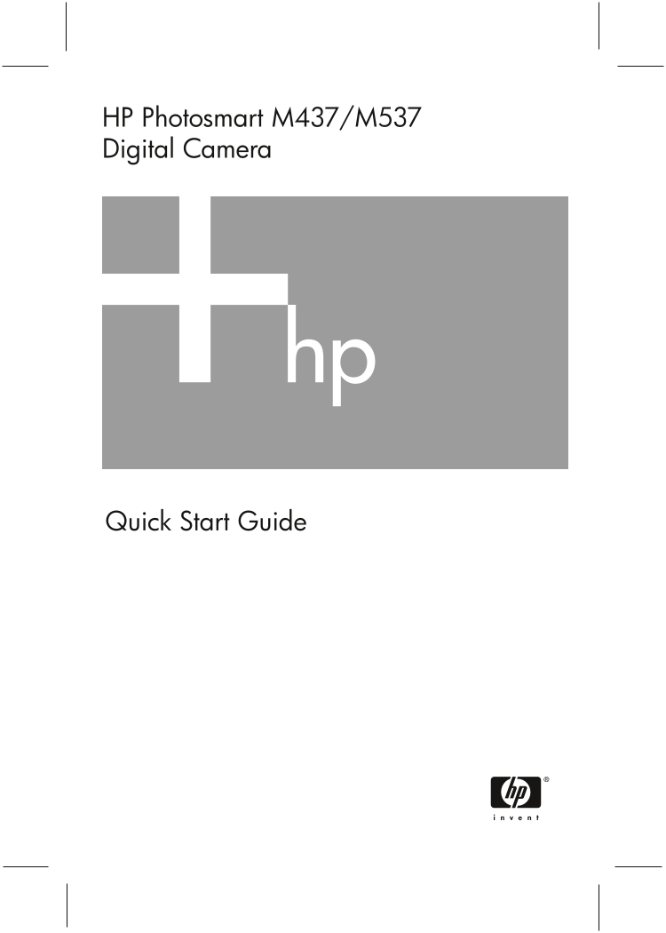 HP Photosmart M437/M537 Digital Camera Quick Start Guide, Owner's Manual - Page 1