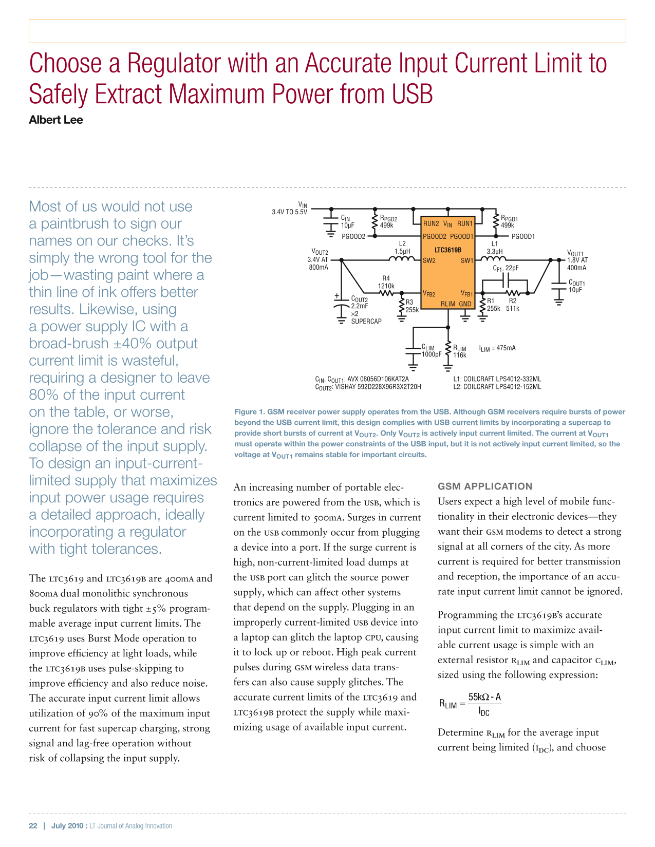 LINEAR LTC3619 User's Manual - Page 1