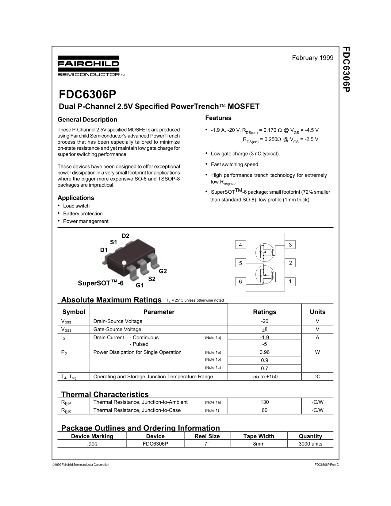 Fairchild FDC6306P User Manual - Page 1