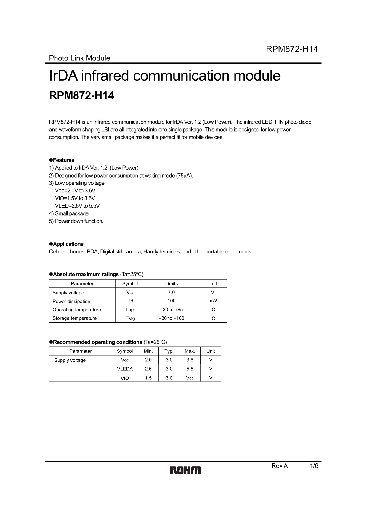ROHM RPM872-H14 User Guide - Page 1