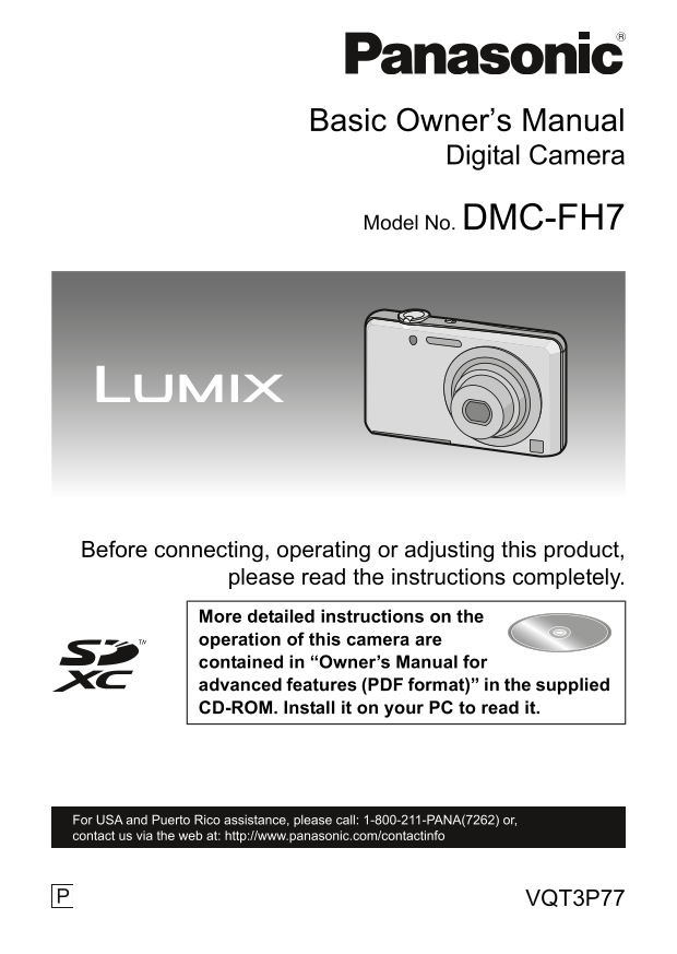 Panasonic DMC-FH7 User Guide for Beginners - Page 1