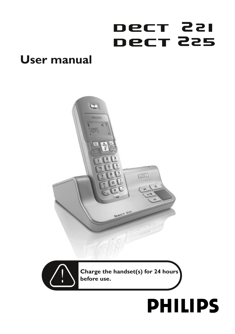 Philips Dect221 225 User Guide - Page 1