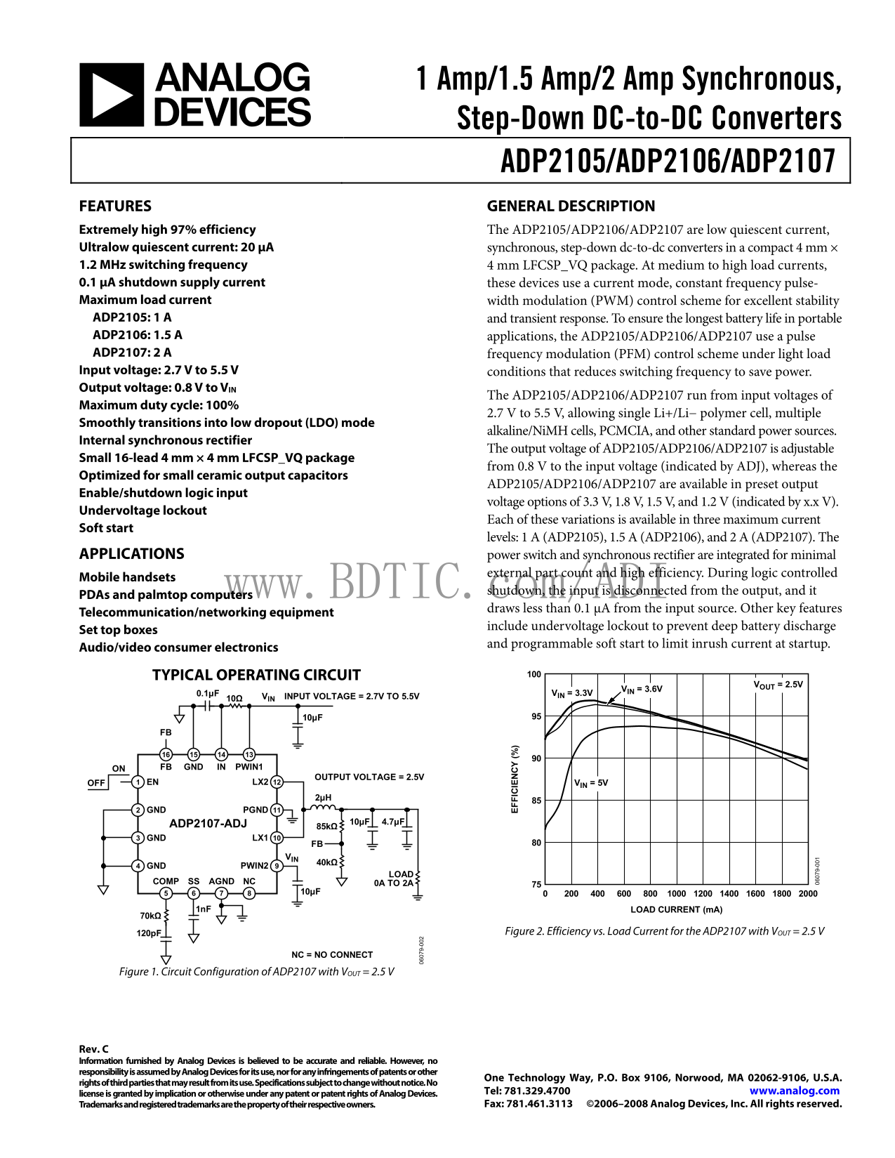 ANALOG DEVICES ADP2107 Data Sheet - Page 1