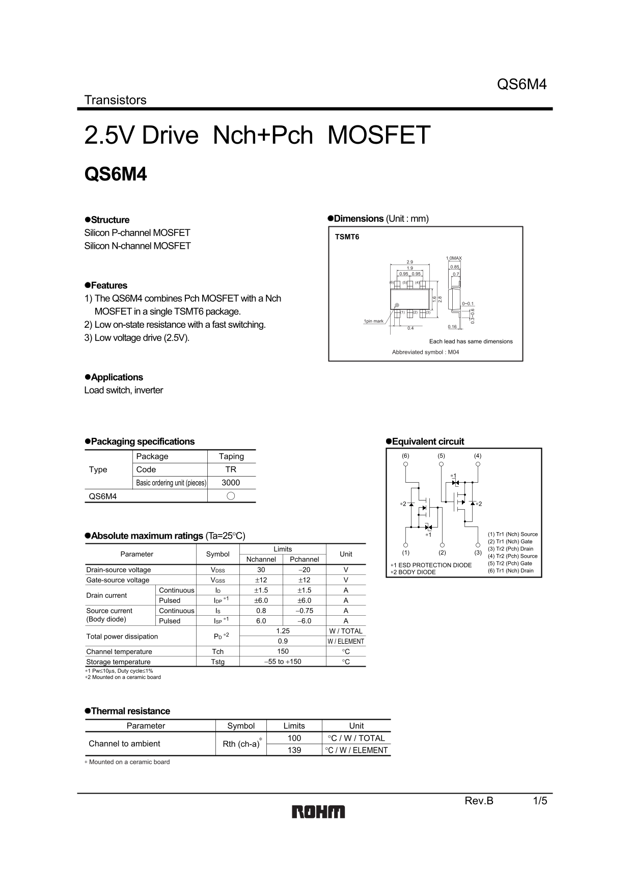 ROHM QS6M4 User Guide - Page 1