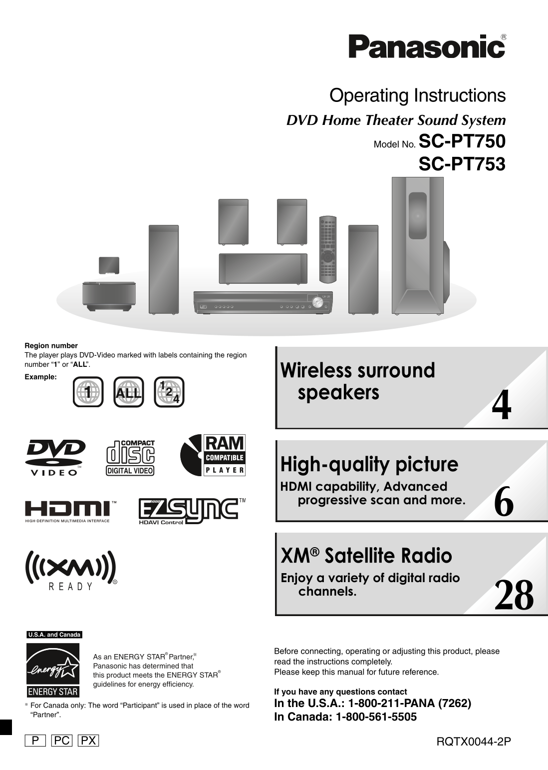 Panasonic SC-PT750 SC-PT753 User's Manual - Page 1