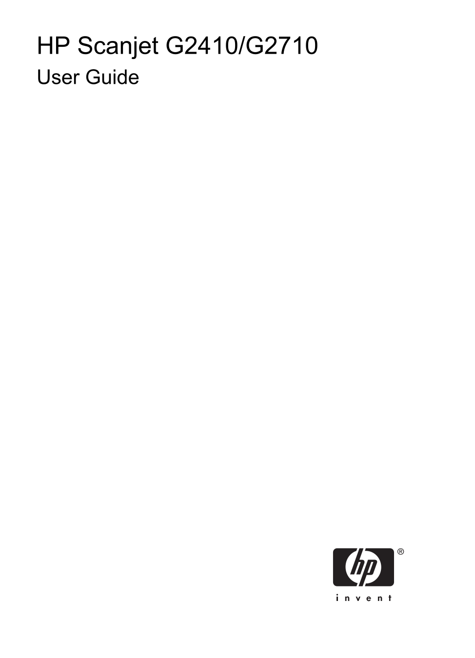 HP Scanjet G2410 G2710 User Guide - Page 1