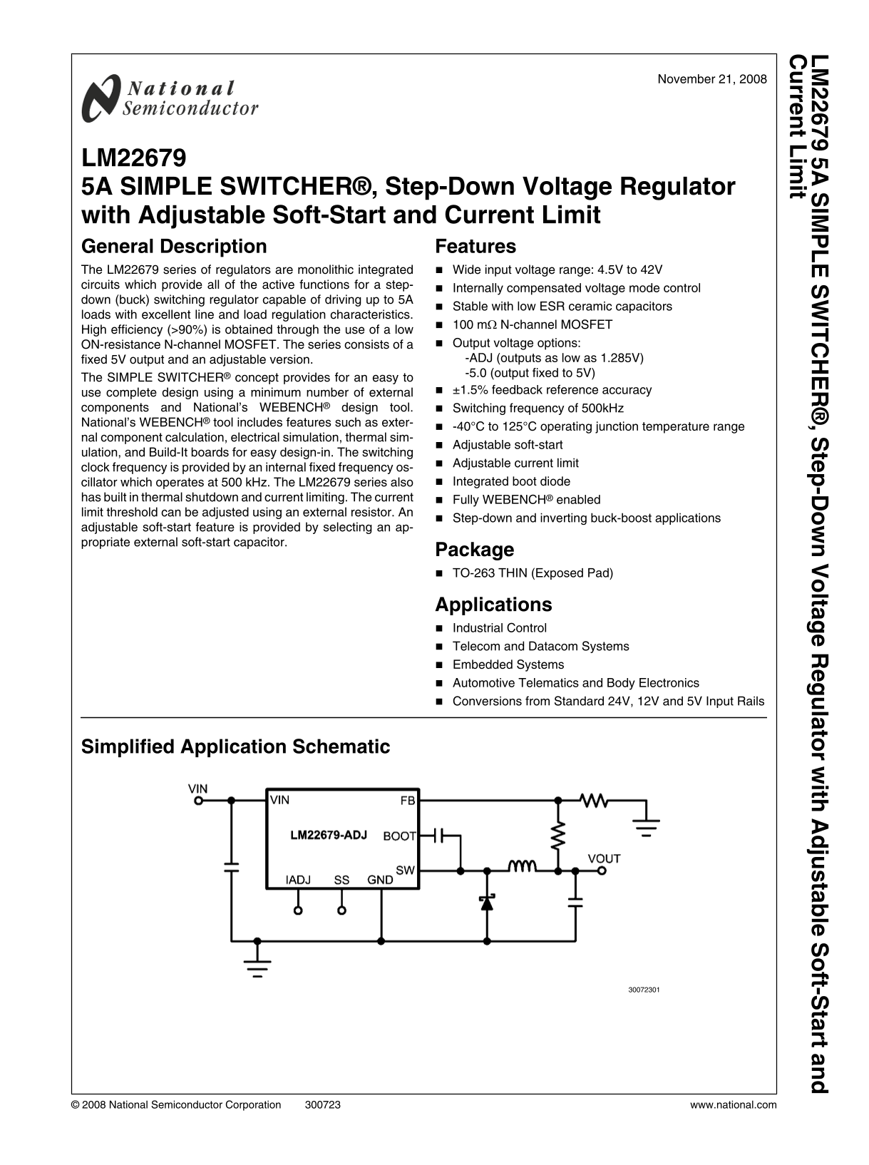 NATIONAL SEMICONDUCTOR LM22679 User's Manual - Page 1